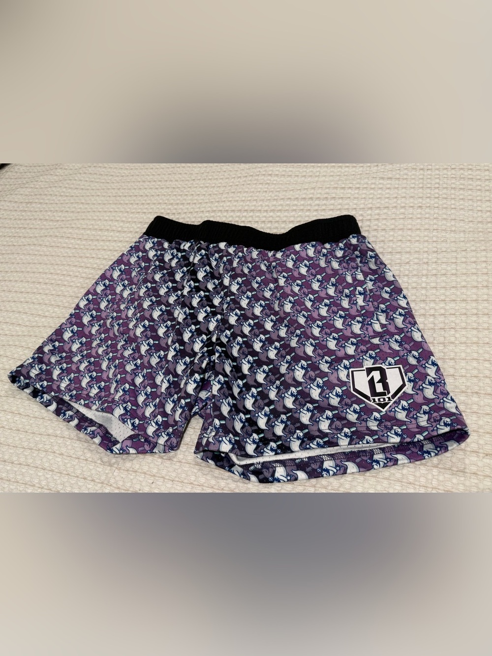 Baseball lifestyle Purple Ghost Patterned Athletic Shorts